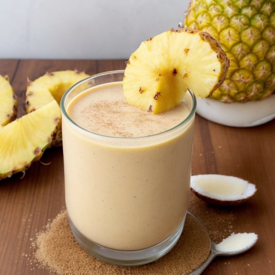 Pineapple Coconut Eggnog Smoothie
