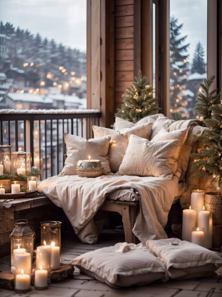 Christmas Decor Ideas for Apartment Balconies