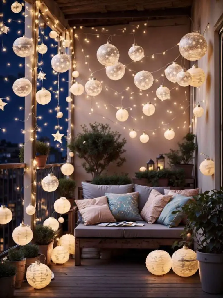 Christmas Decor Ideas for Apartment Balconies