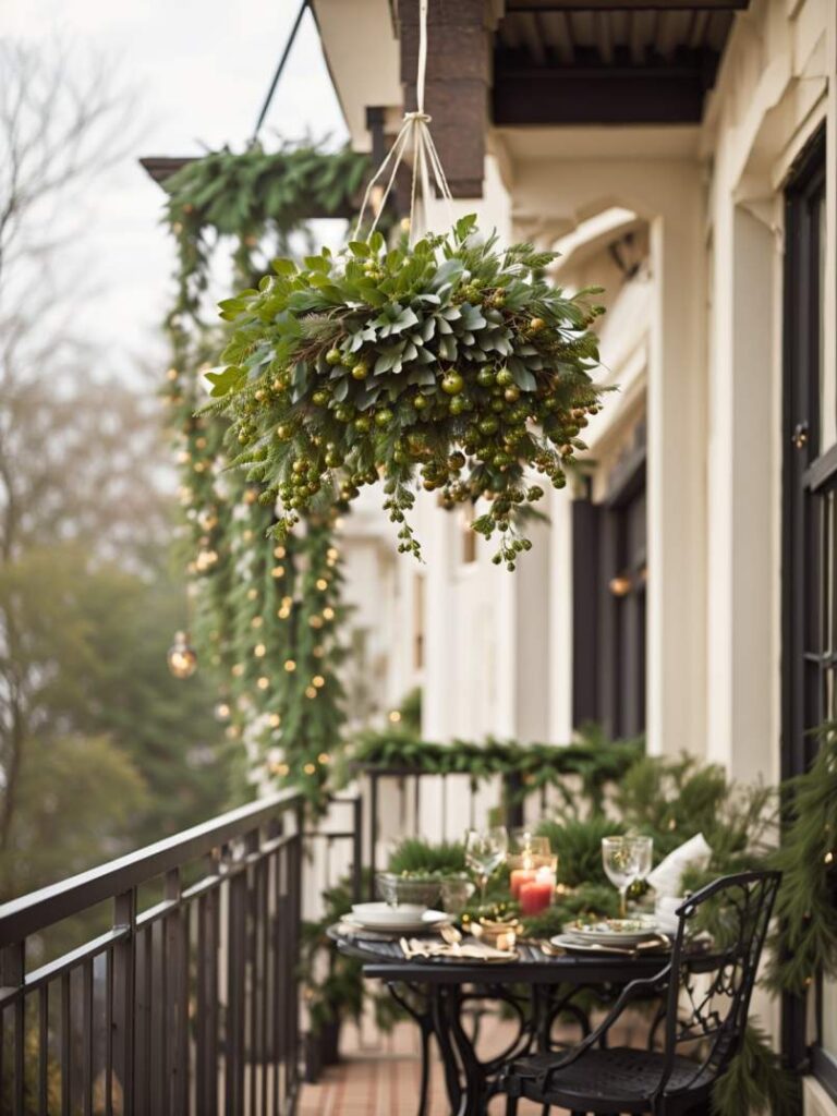 Christmas Decor Ideas for Apartment Balconies