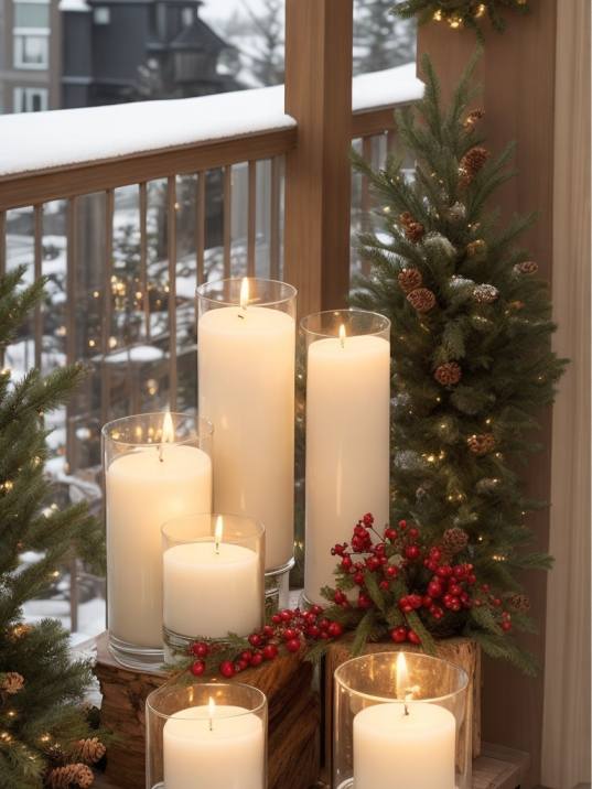 Christmas Decor Ideas for Apartment Balconies