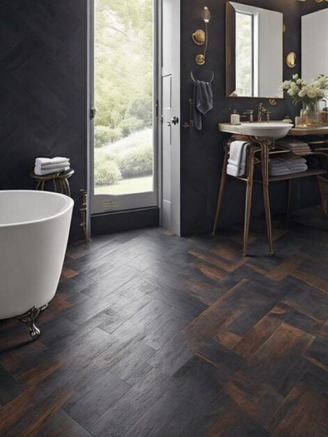 30 New Dark Bathroom Floor Tile Ideas: Modern and Minimal