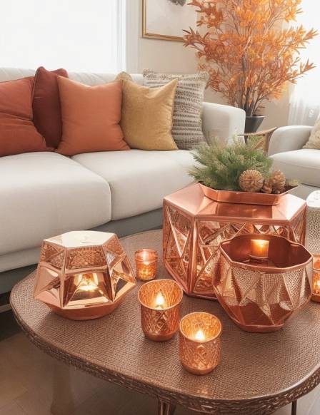Fall Living Room Decor Ideas with Warm Colors