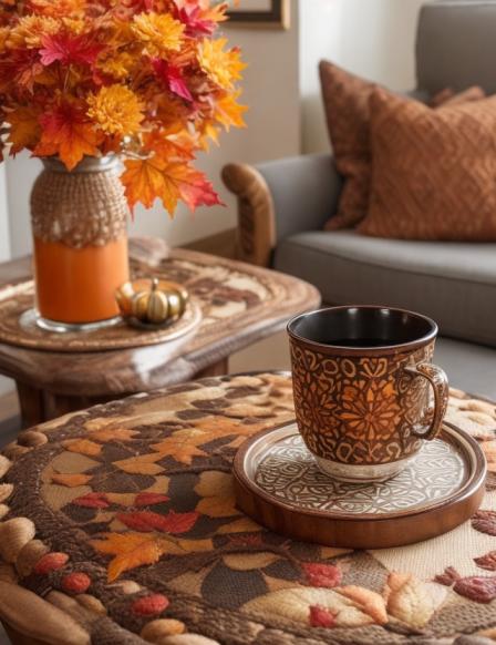 Fall Living Room Decor Ideas with Warm Colors