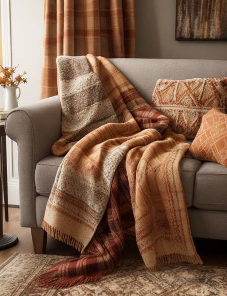 Fall Living Room Decor Ideas with Warm Colors