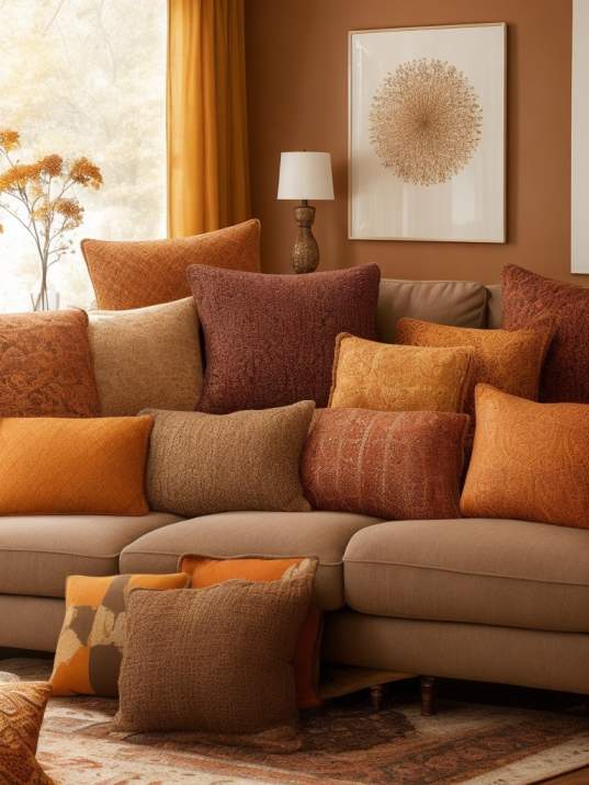 Fall Living Room Decor Ideas with Warm Colors