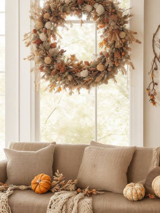 Modern Fall Living Room Decor Ideas with Warm Colors