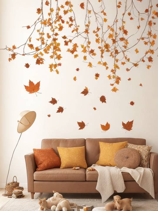 Modern Fall Living Room Decor Ideas with Warm Colors