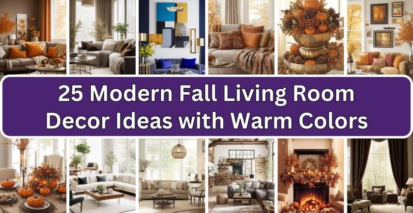 Modern Fall Living Room Decor Ideas with Warm Colors