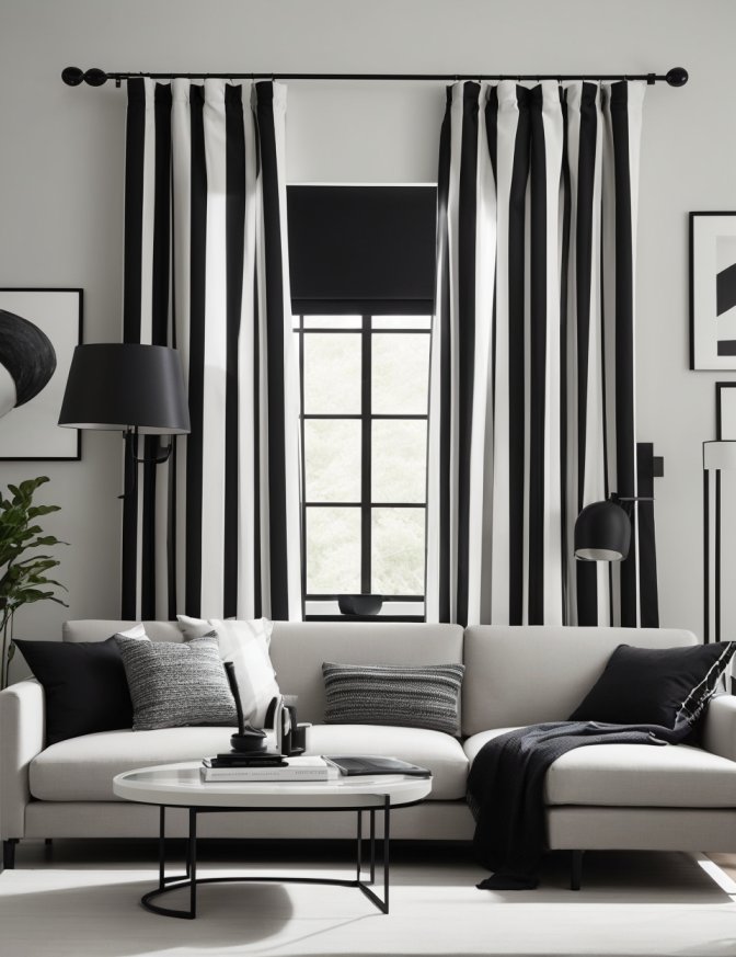 Modern Style Curtain Ideas for Living Room Windows