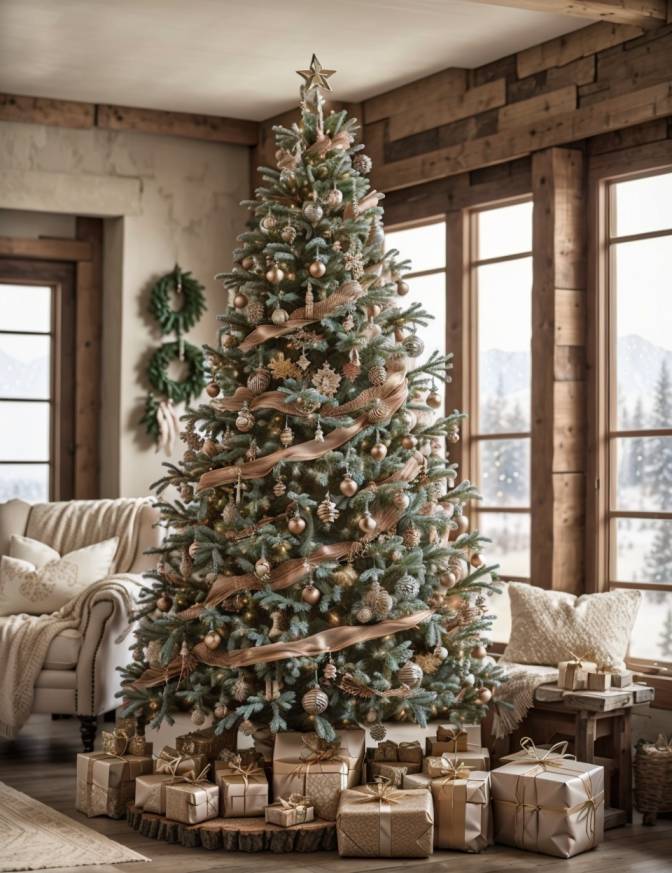 Traditional Farmhouse Christmas Tree Decor Ideas