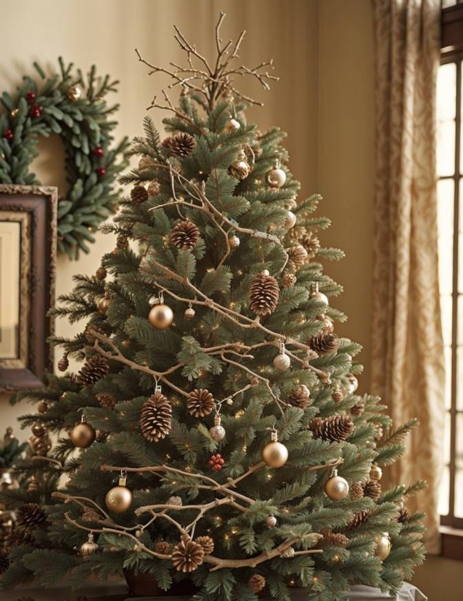 Traditional Farmhouse Christmas Tree Decor Ideas