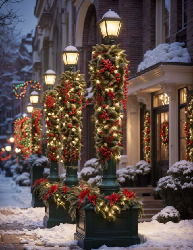 Christmas Decoration Ideas for Street Light Poles