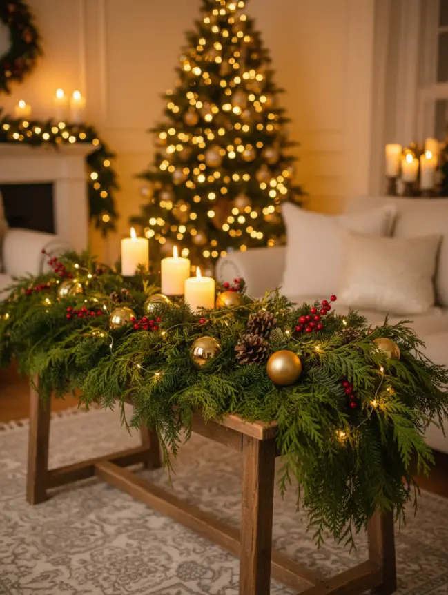 Christmas Decor Ideas for Your Sofa Table