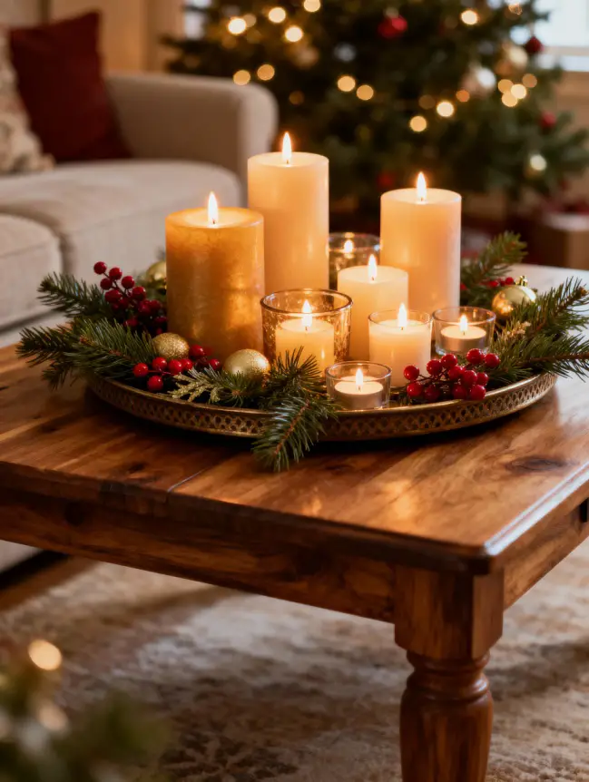 Christmas Decor Ideas for Your Sofa Table