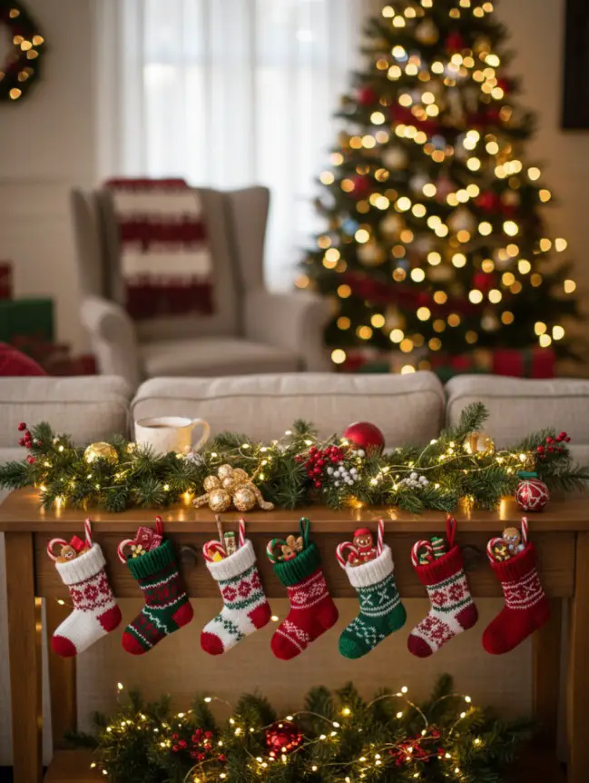 Christmas Decor Ideas for Your Sofa Table