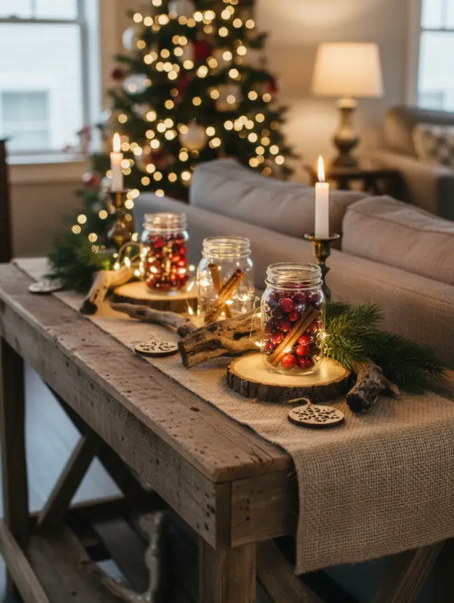 Christmas Decor Ideas for Your Sofa Table