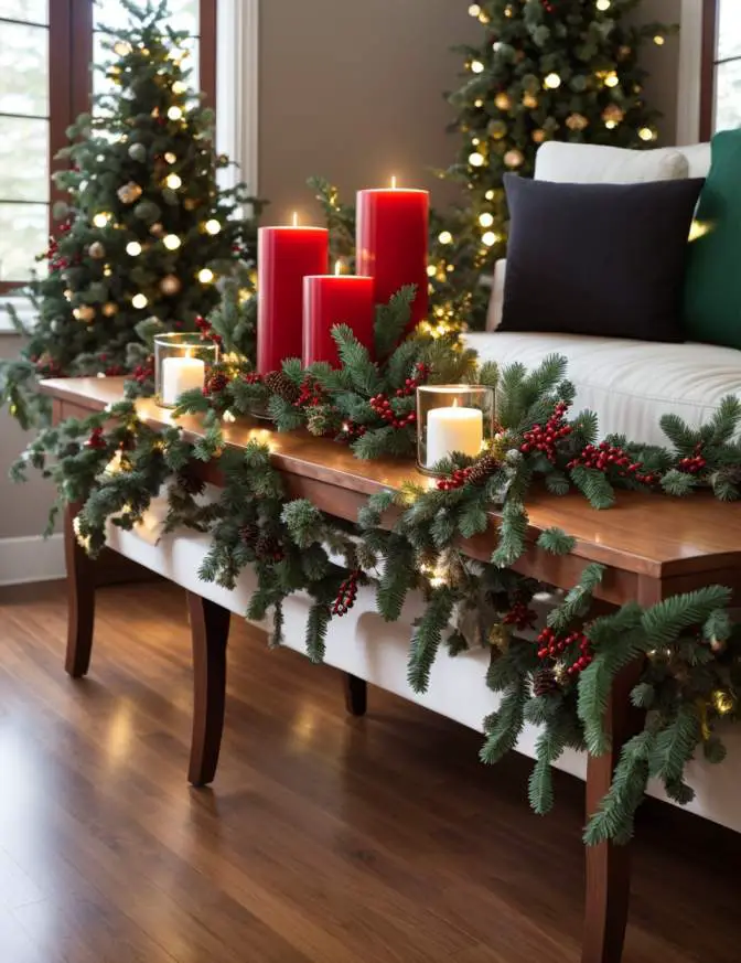 Christmas Decor Ideas for Your Sofa Table