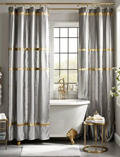 50 Farmhouse Bathroom Double Shower Curtain Ideas