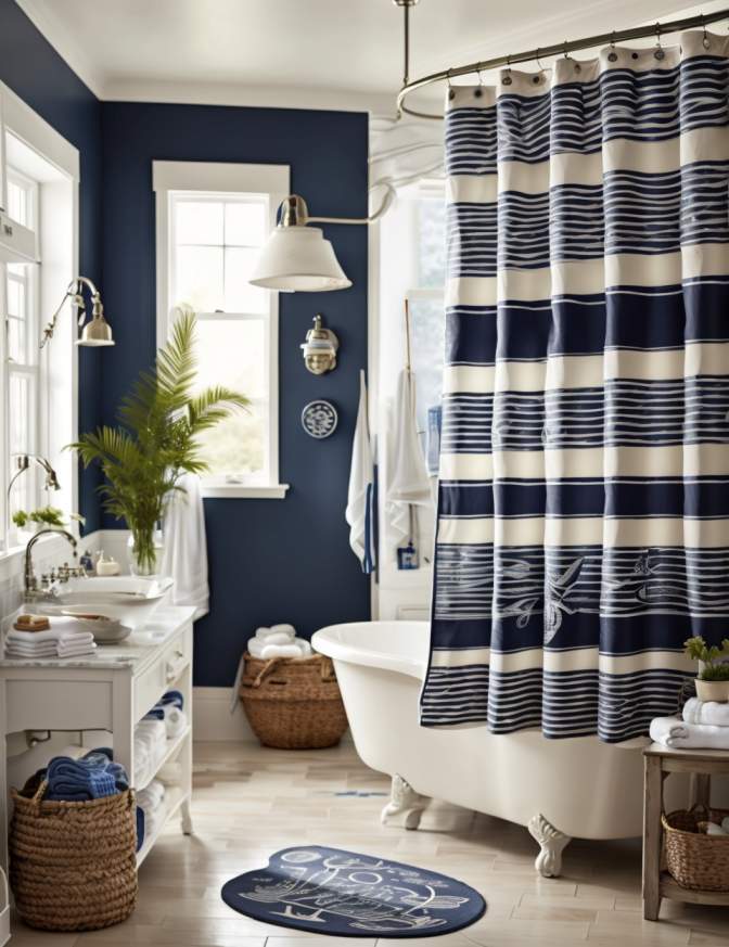 Farmhouse Bathroom Double Shower Curtain Ideas