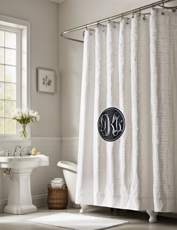 Farmhouse Bathroom Double Shower Curtain Ideas