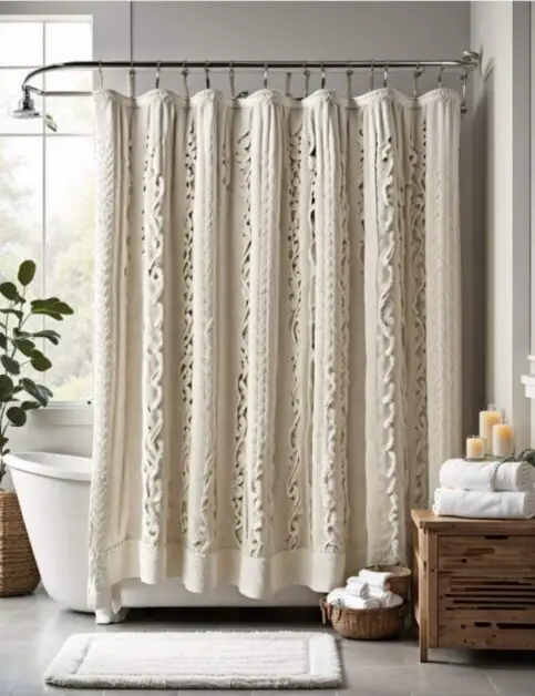 50 Farmhouse Bathroom Double Shower Curtain Ideas