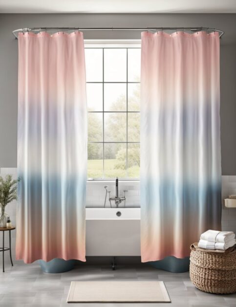 50 Farmhouse Bathroom Double Shower Curtain Ideas
