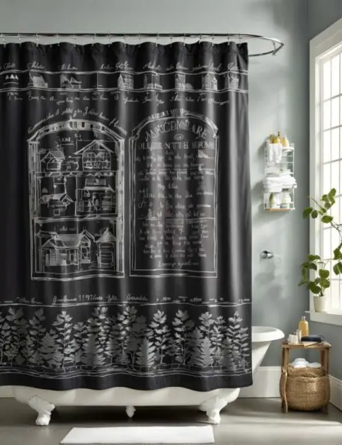 50 Farmhouse Bathroom Double Shower Curtain Ideas