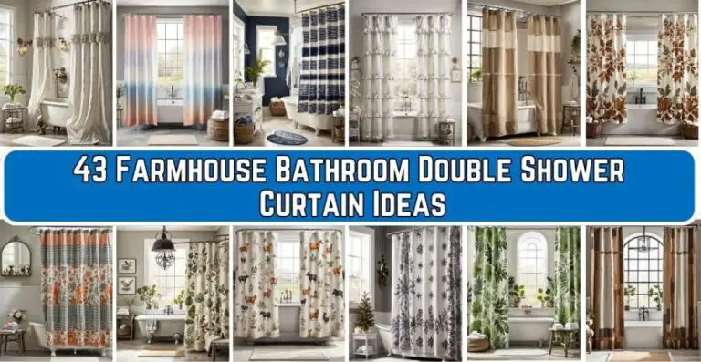 50 Farmhouse Bathroom Double Shower Curtain Ideas