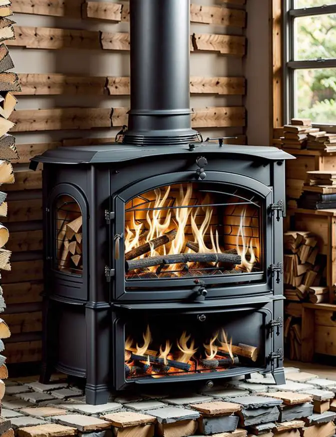Wood Stoves in Farmhouse Living Rooms