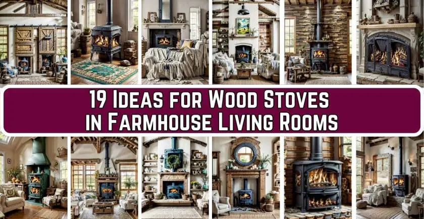 Ideas for Wood Stoves in Farmhouse Living Rooms