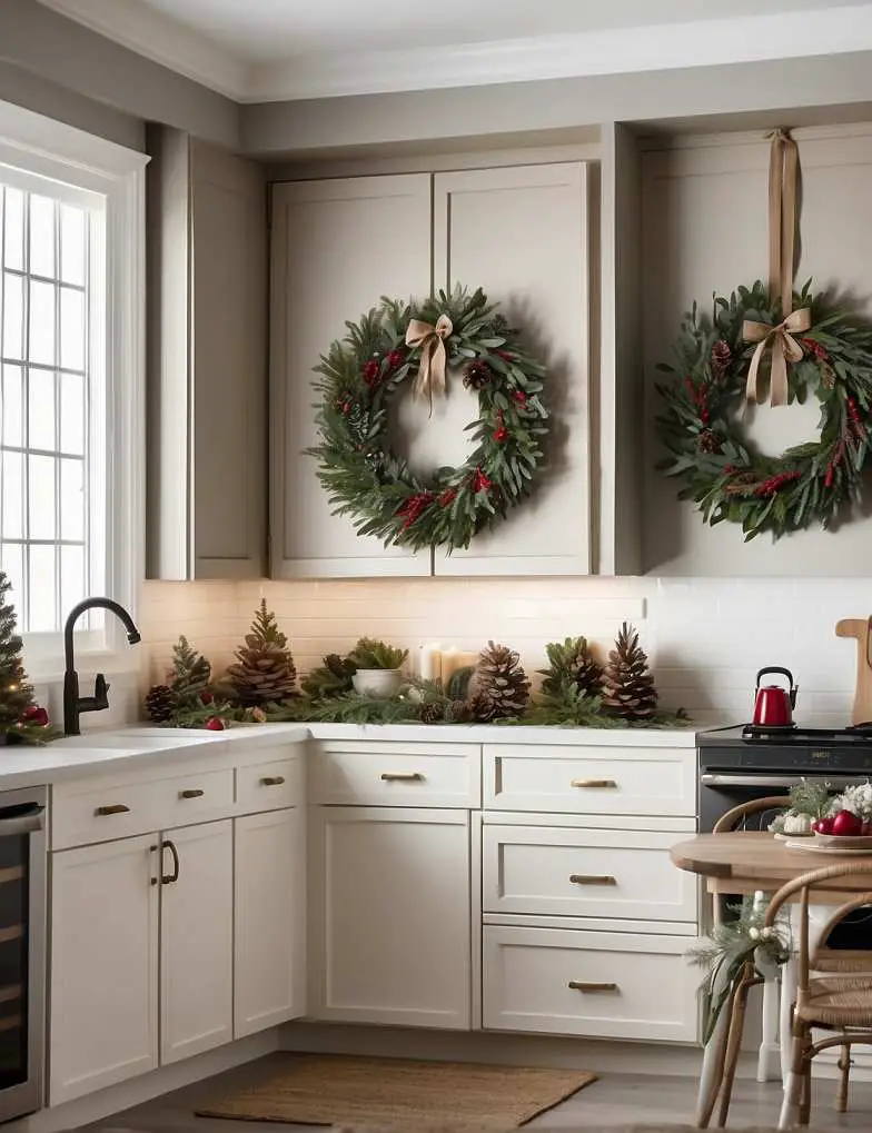 DIY Christmas Decor Ideas for Kitchen Cabinets