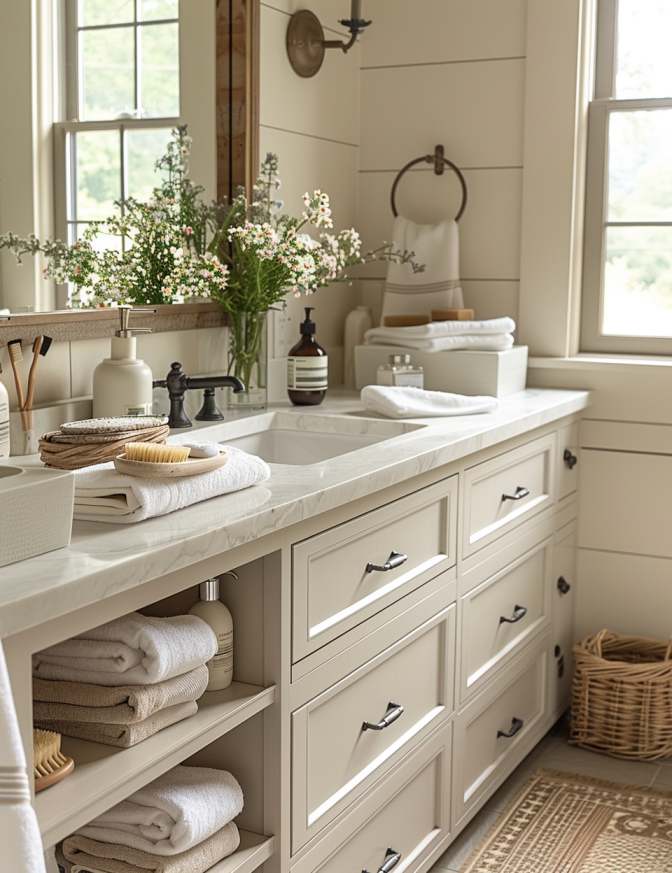 Farmhouse Single Sink Bathroom Vanity Ideas