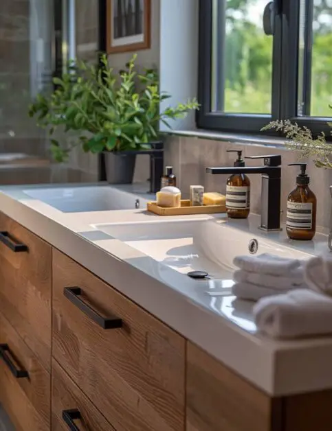 35 Charming Farmhouse Single Sink Bathroom Vanity Ideas