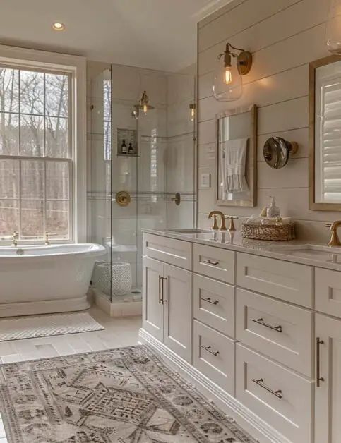 35 Charming Farmhouse Single Sink Bathroom Vanity Ideas