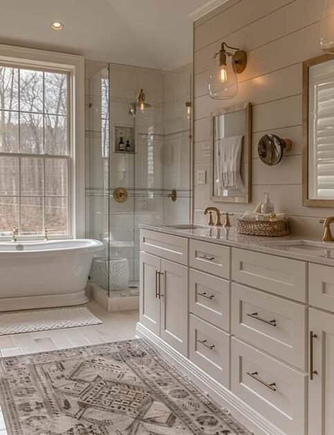 35 Charming Farmhouse Single Sink Bathroom Vanity Ideas