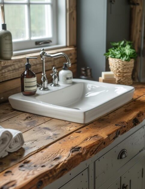 35 Charming Farmhouse Single Sink Bathroom Vanity Ideas
