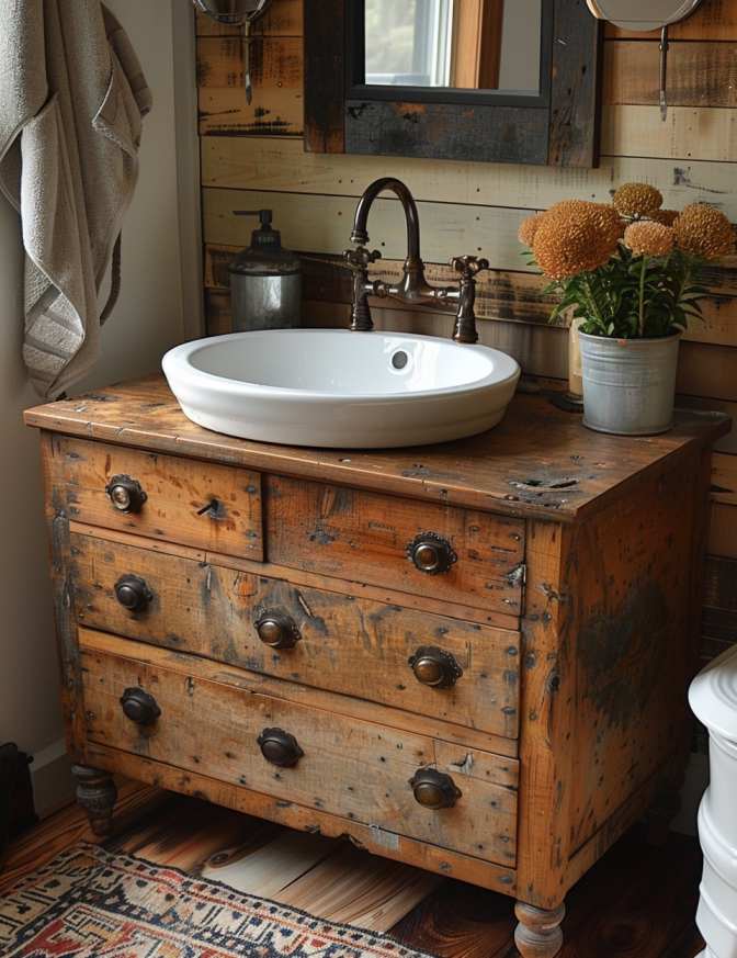 Farmhouse Single Sink Bathroom Vanity Ideas