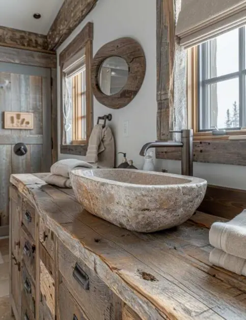 35 Charming Farmhouse Single Sink Bathroom Vanity Ideas