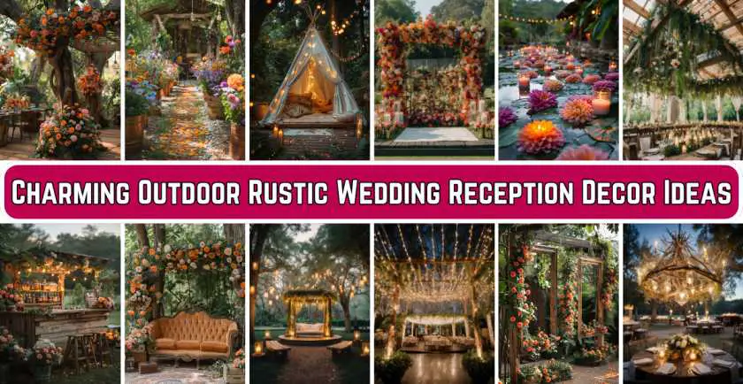 Charming Outdoor Rustic Wedding Reception Decor Ideas