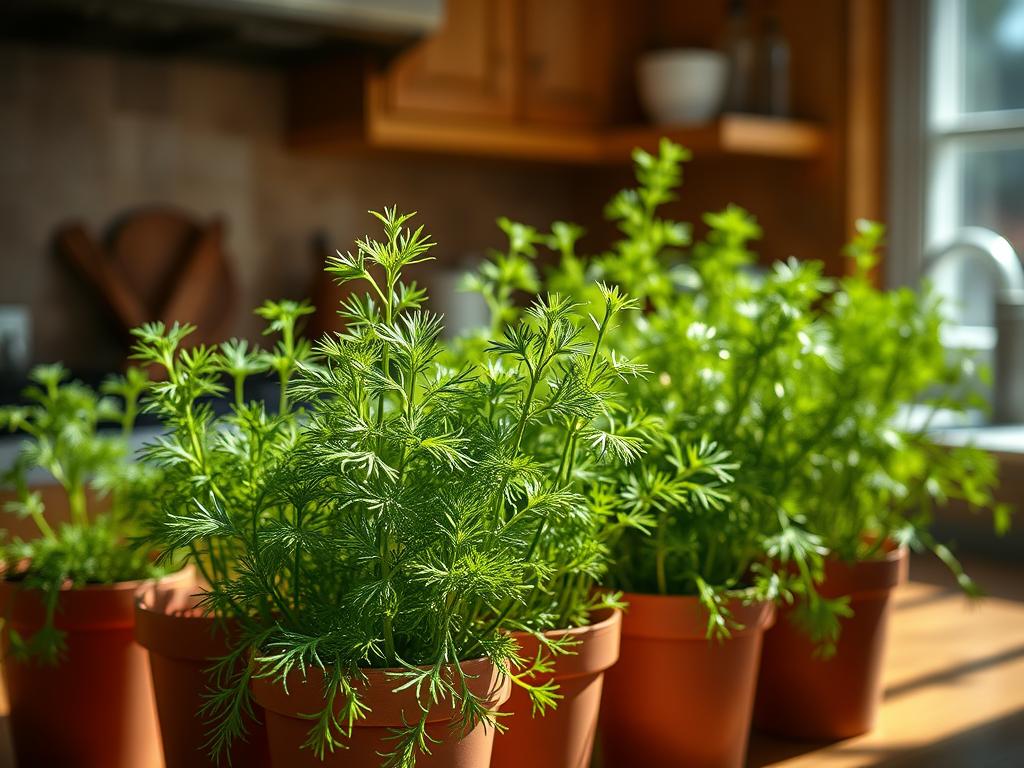 Indoor dill growing