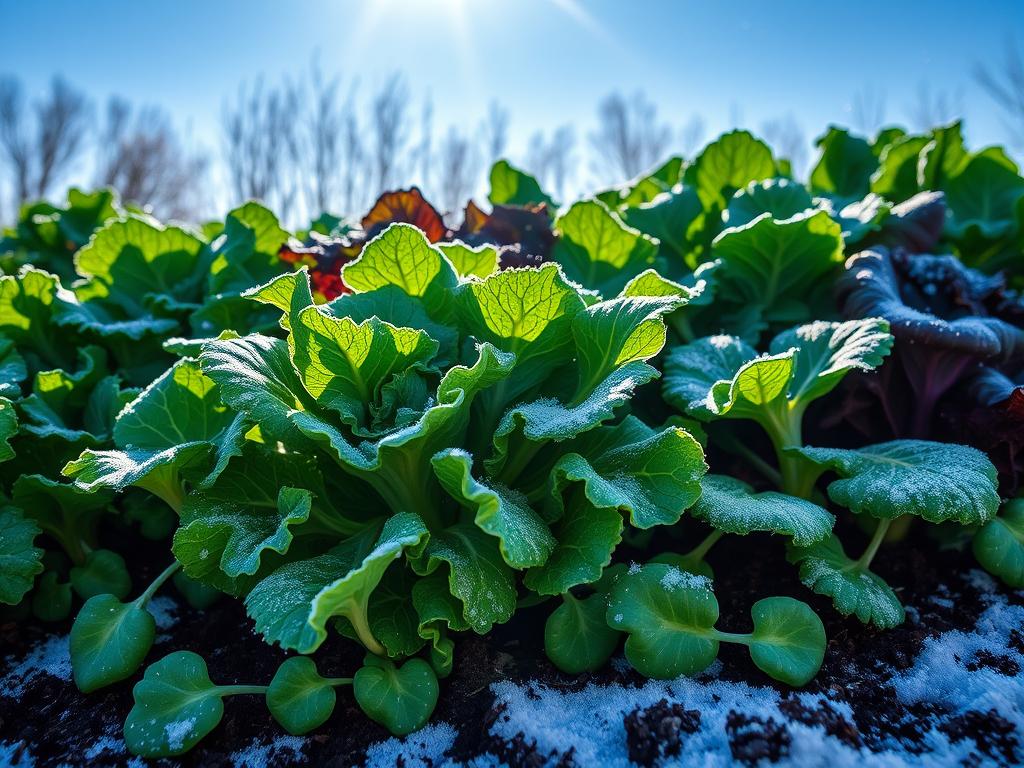 Winter greens in garden Winter greens in garden