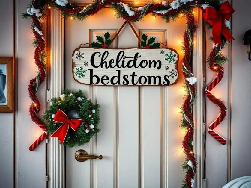 Festive Bedroom Door Decor Ideas for Christmas