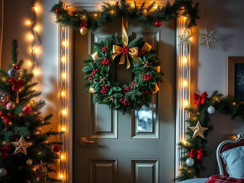 Festive Bedroom Door Decor Ideas for Christmas
