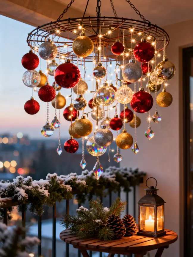 Christmas Decor Ideas for Apartment Balconies