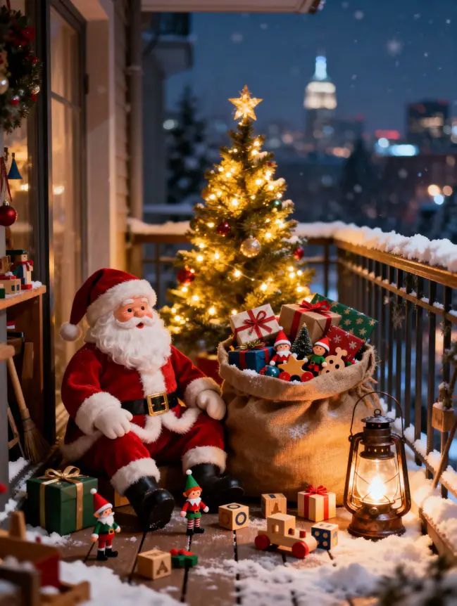 Christmas Decor Ideas for Apartment Balconies