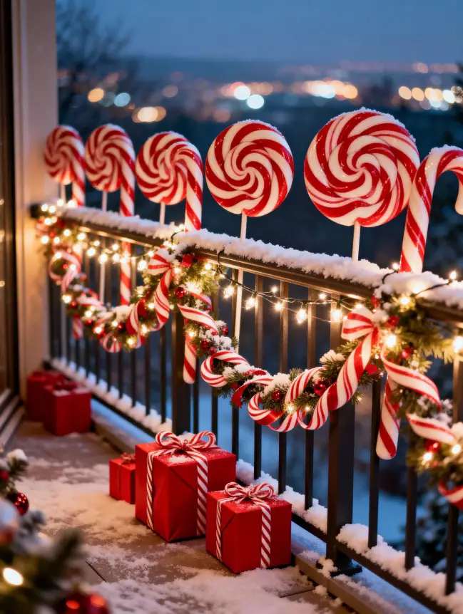 Christmas Decor Ideas for Apartment Balconies