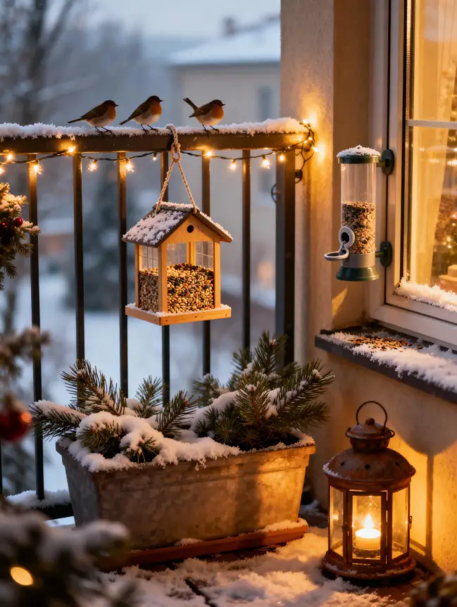 Christmas Decor Ideas for Apartment Balconies