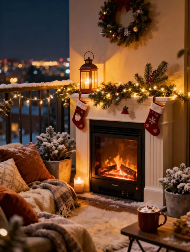 Christmas Decor Ideas for Apartment Balconies