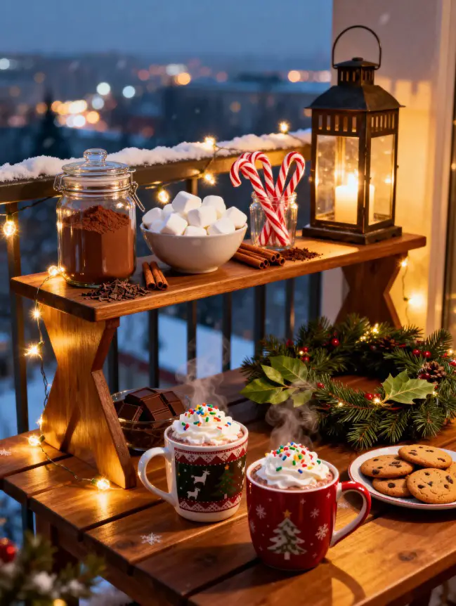 Christmas Decor Ideas for Apartment Balconies